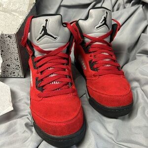 Jordan 5 Retro raging bull red sneakers in original box.